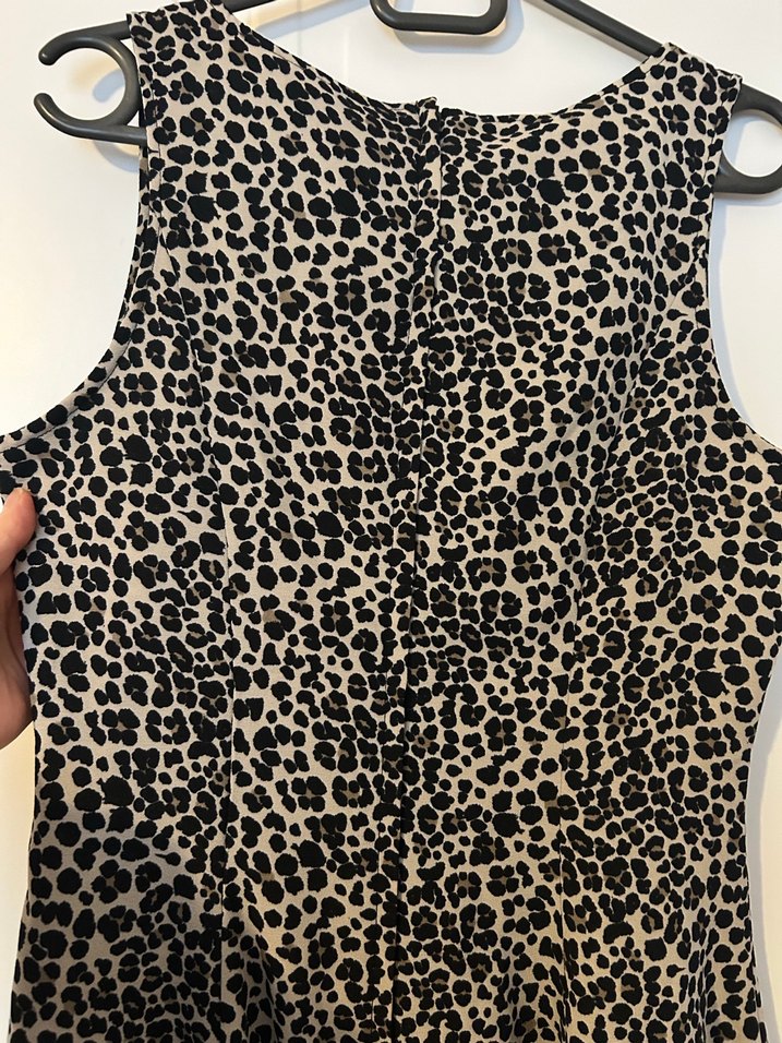 Kolsuz Mini Leopar Desenli Elbise - Görsel 5