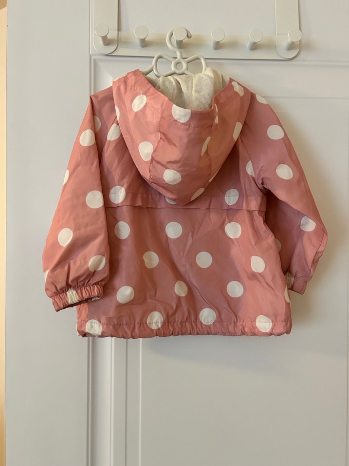Kız Çocuk Pembe Puantiyeli Yağmurluk - Görsel 3
