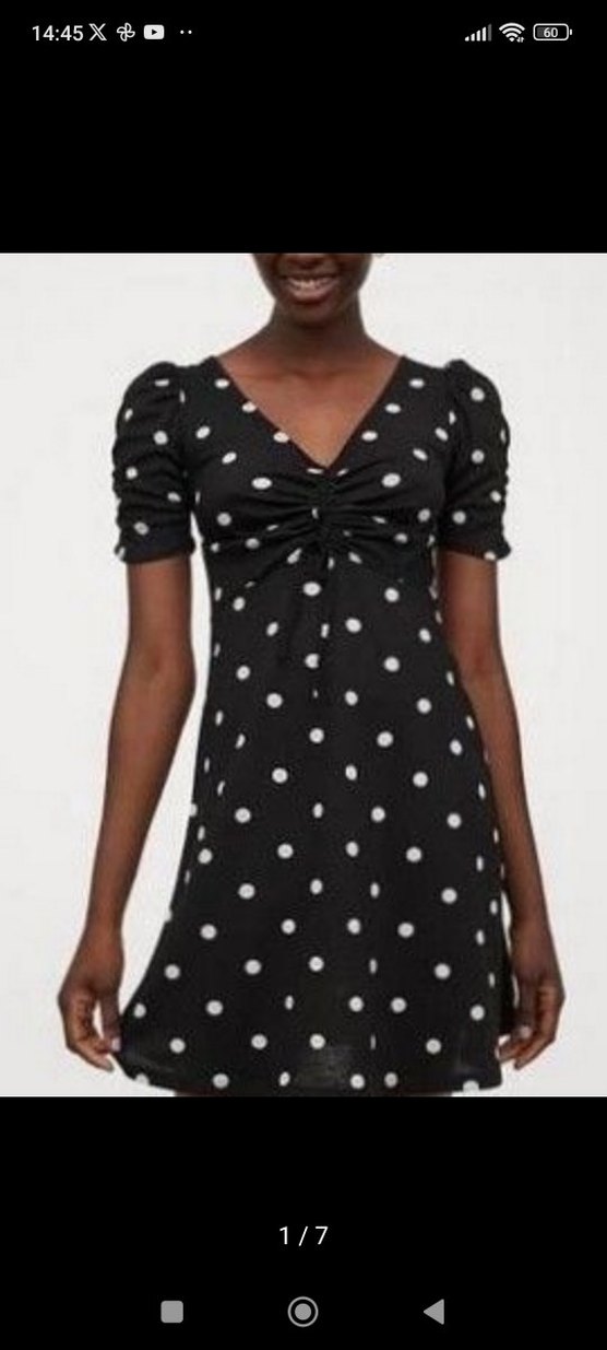 V Yaka Puantiyeli Yazlık Elbise - Görsel 2