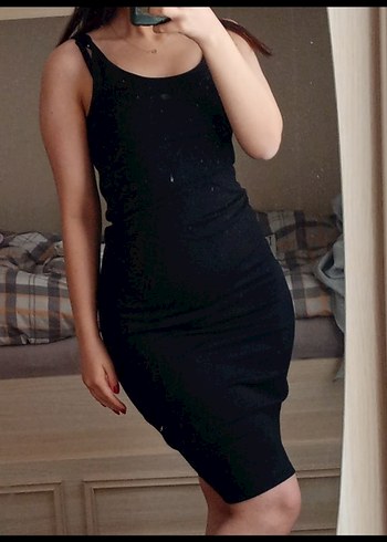 Siyah Dar Kesim Elbise - Görsel 6