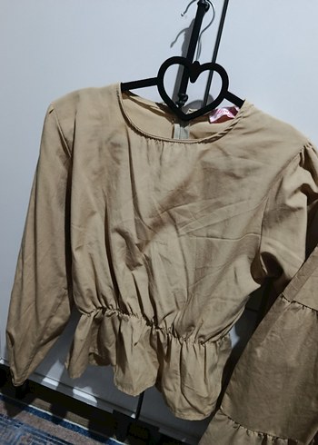 Bej Kadın etek bluz takim - Görsel 2