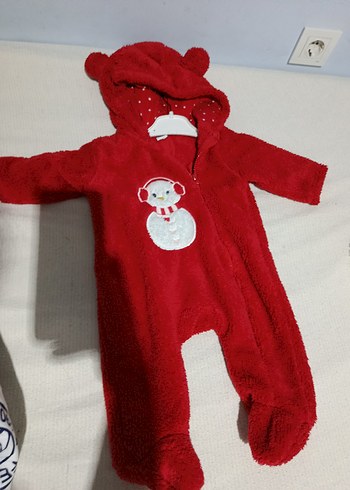 3/6 ay LCwaikiki bebek tulumu iki adet kırmızı ve krem - Görsel 2