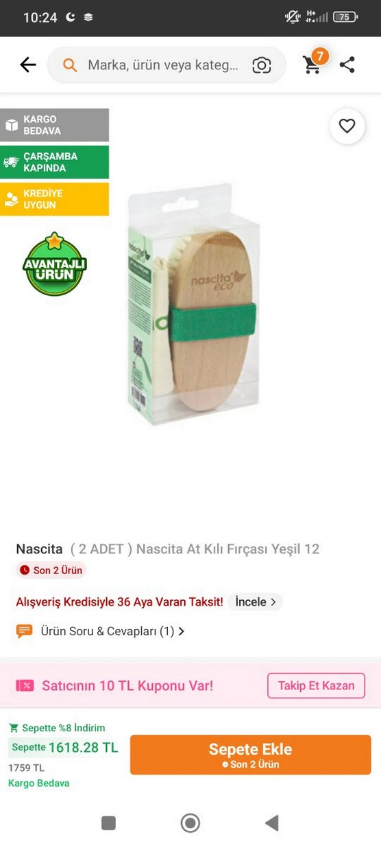 Yeşil At Kılı Saç Fırçası - Nascita Eco - Görsel 5