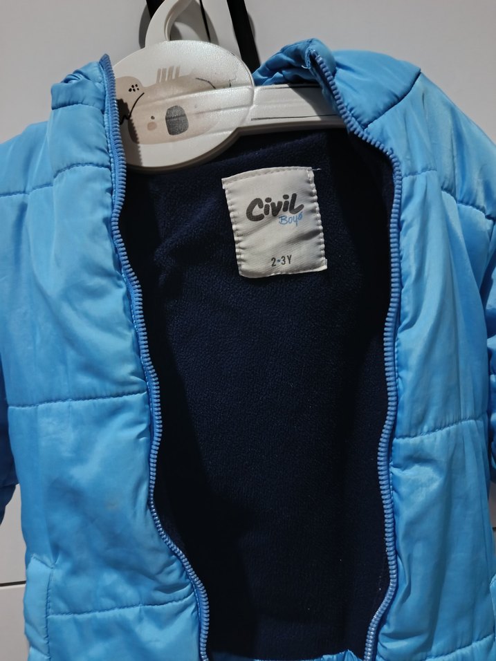 Erkek Çocuk Mavi Fermuarlı Mont - Görsel 3