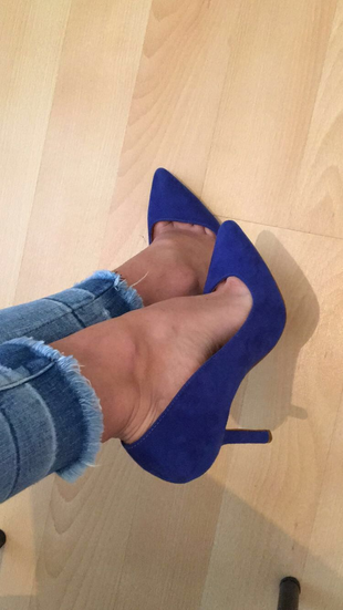 36 Beden mavi Renk Saks mavi stiletto