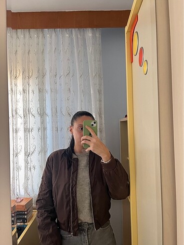 m Beden kahverengi Renk Pull and bear bomber ceket