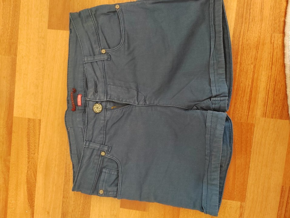 Colins Düğmeli Kahverengi Bohem Mini Şort - Görsel 2