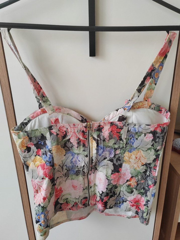 Çiçek Desenli Bohem Kısa Büstiyer - Görsel 2