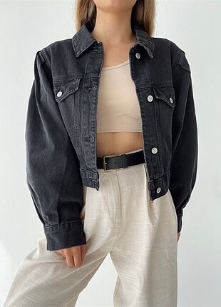 Mydukkan balon kol denim ceket