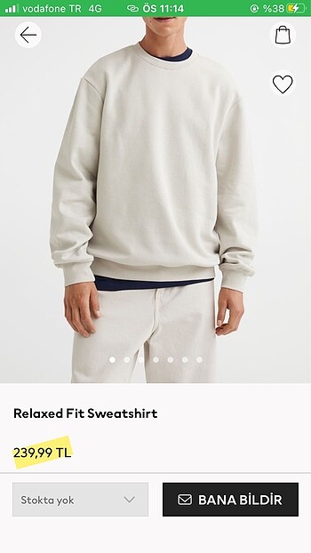 H&M ERKEK SWEATSHIRT