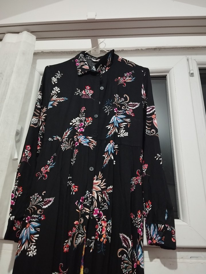 Çiçek Desenli Bohem Uzun Elbise - Görsel 2