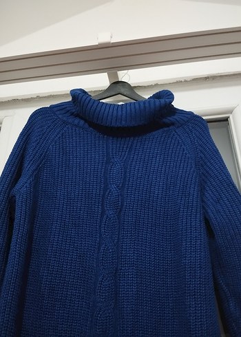 Kadın Lacivert Uzun Boğazlı Triko Kazak - Görsel 3