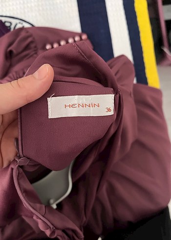 Bordo Saten Uzun Kollu Drapeli Elbise - Görsel 7