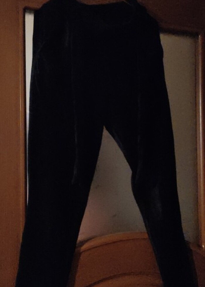 Siyah kadife pantalon - Görsel 2