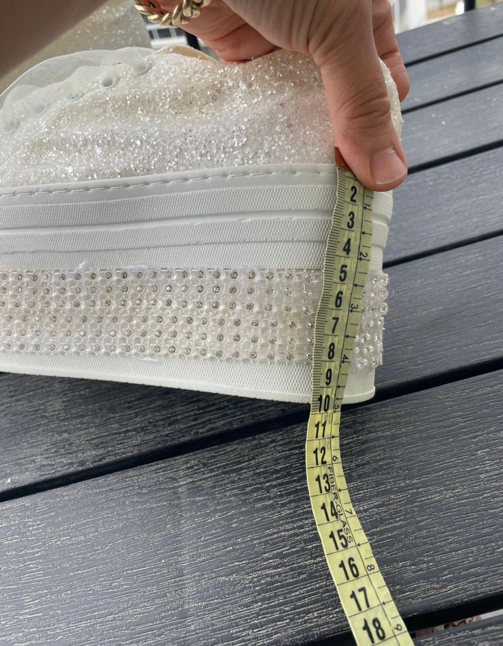 10 cm Beyaz Parlak Platform Ayakkabı - Görsel 3