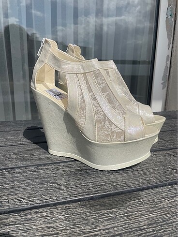 38 Beden beyaz Renk 14 cm GELİN AYAKKABıSI 38 No