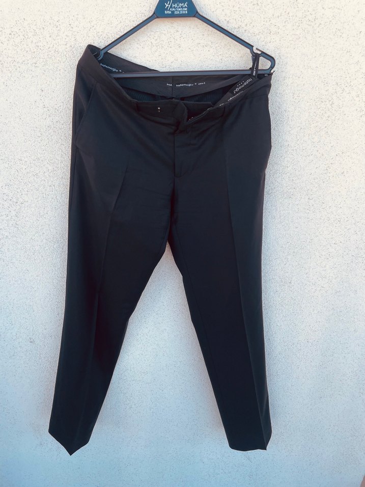 Siyah Düz Kesim Erkek Takım Elbise - Görsel 2