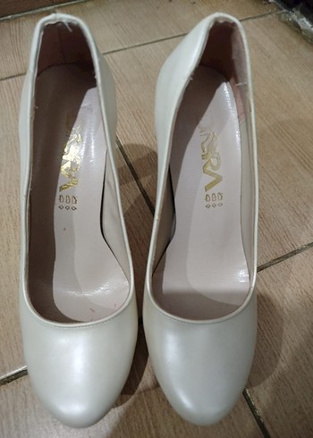 Beyaz Platform Topuklu Kadın Ayakkabı - Görsel 6