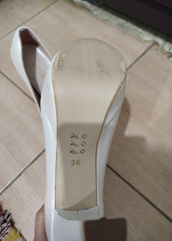 Beyaz Platform Topuklu Kadın Ayakkabı - Görsel 7