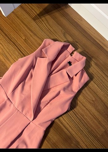 Pembe Kemerli Kadın Midi Tulum - Görsel 2