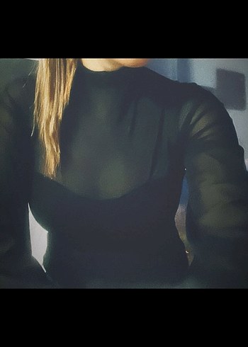 Siyah Transparan Halter Yaka Mini Bustiyer - Görsel 3