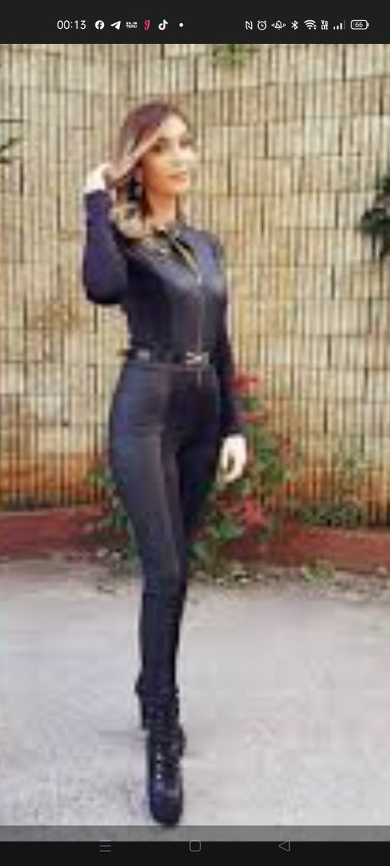 Siyah Deri Uzun Kollu Tulum bir kez giyildi - Görsel 4