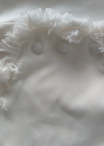 Beyaz Straplez Fırfırlı Mini Büstiyer - Görsel 4