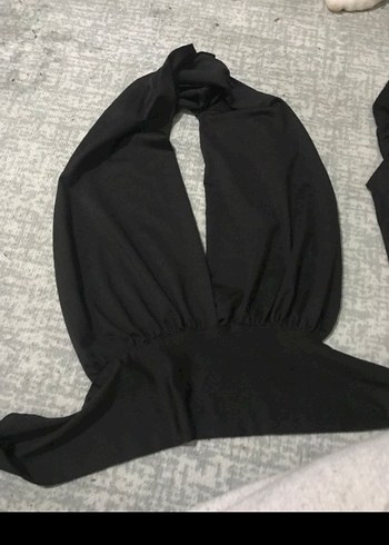 Uzun Siyah Dantel Detaylı Goth Monokini - Görsel 3