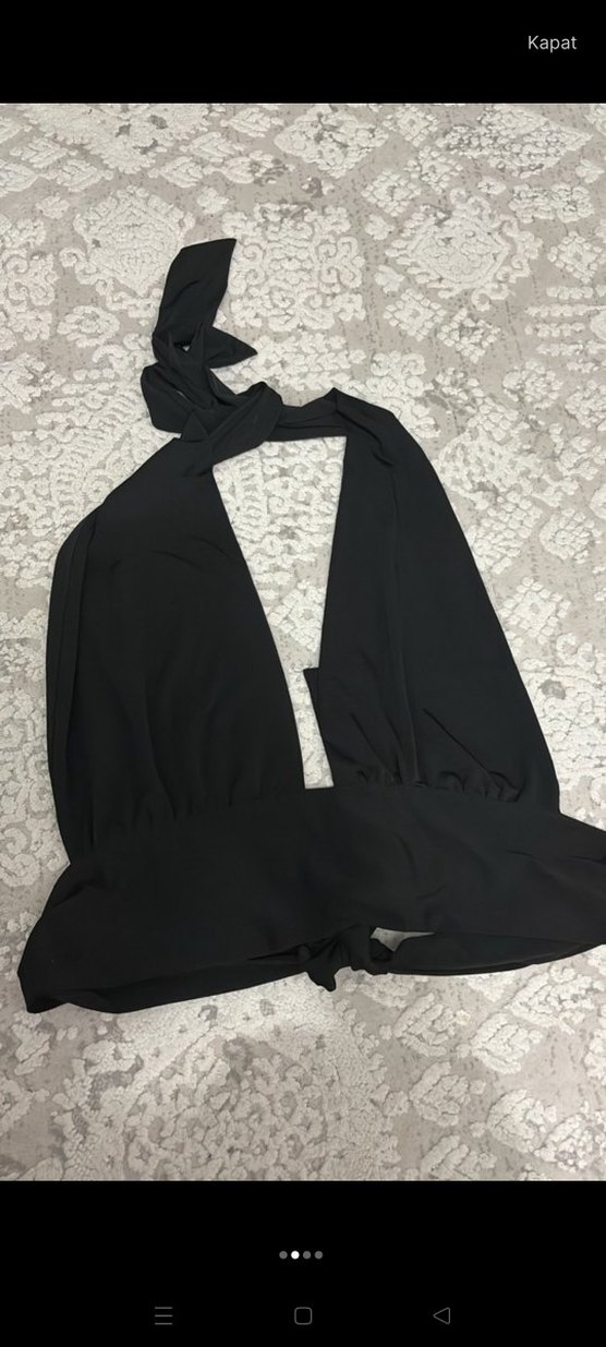 Uzun Siyah Dantel Detaylı Goth Monokini - Görsel 2