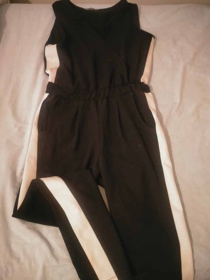 Beyaz çizgili tulum - Görsel 3