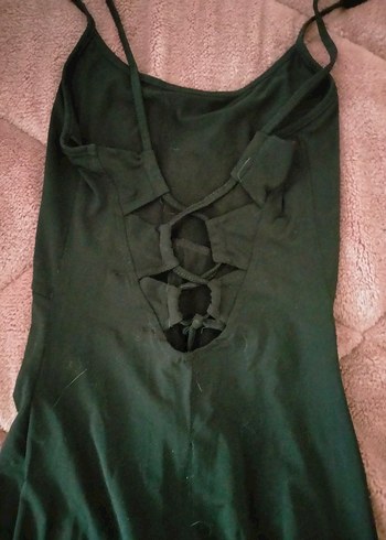 Siyah Saten Straplez Uzun Tulum - Görsel 4