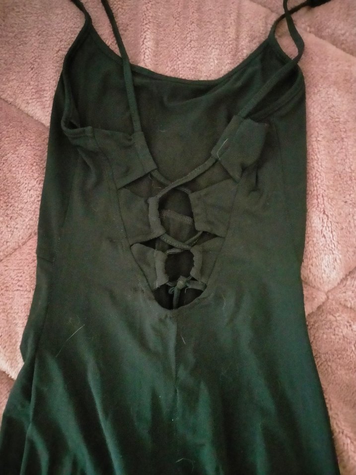 Siyah Saten Straplez Uzun Tulum - Görsel 4