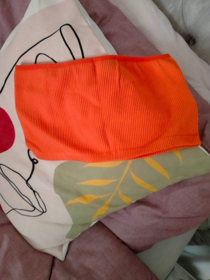 Turuncu Straplez Mini Büstiyer - Görsel 3