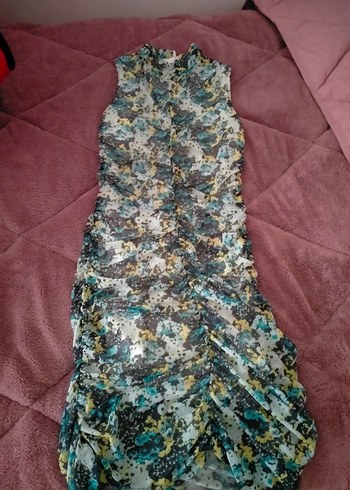 Kadın Çok Renkli İnce Fit Kalem Elbise - Görsel 4