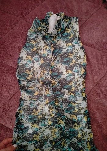 Kadın Çok Renkli İnce Fit Kalem Elbise - Görsel 6