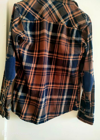 Düğmeli Erkek Kahverengi Kareli Gömlek - Görsel 2