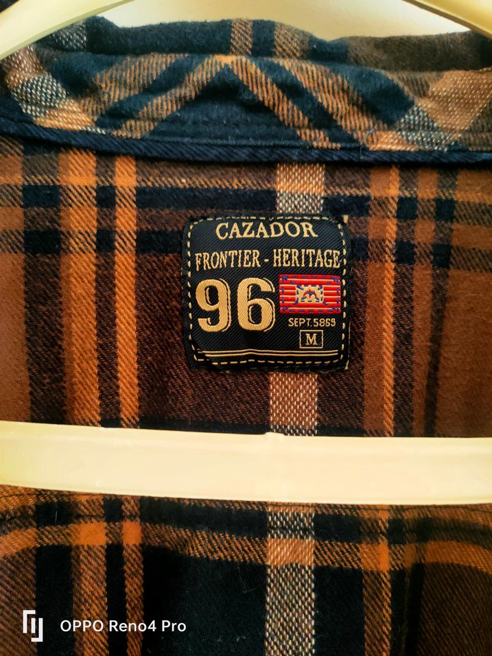 Düğmeli Erkek Kahverengi Kareli Gömlek - Görsel 3