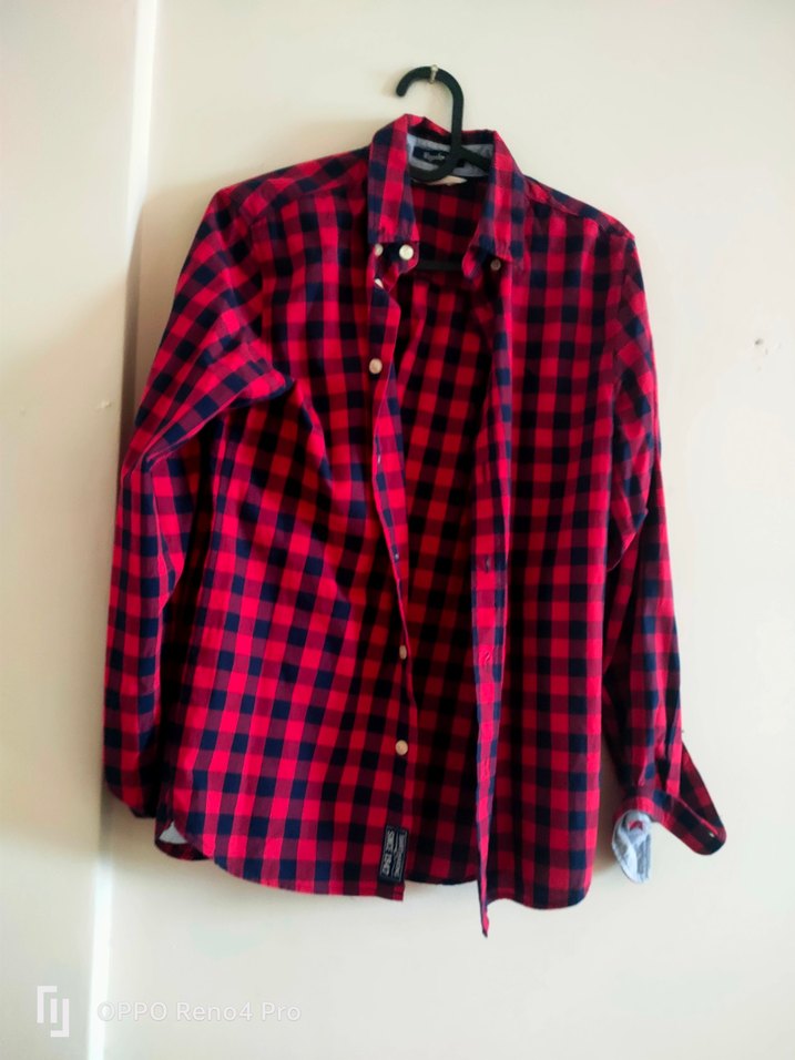 Uzun Kollu Kırmızı Ekose erkek Gömlek - Görsel 2