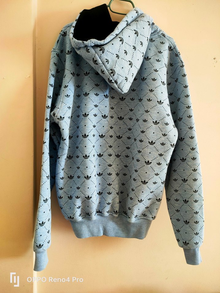Gri Adidas Kapüşonlu Erkek Sweatshirt - Görsel 2