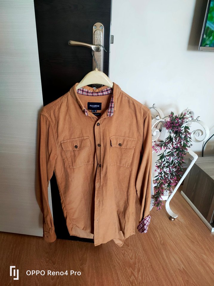 Düğmeli Kahverengi Süet Erkek Gömlek - Görsel 3