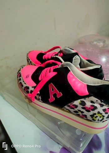 Leopar Desenli Pembe Platform Spor Ayakkabı - Görsel 3