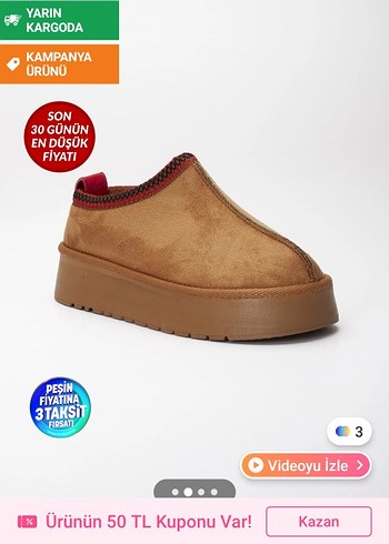 Kadın Kahverengi Süet Platform Topuklu Terlik - Görsel 2