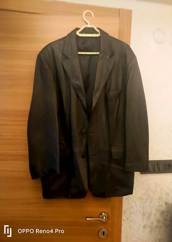 Düğmeli Siyah Deri Erkek Ceket - Görsel 3