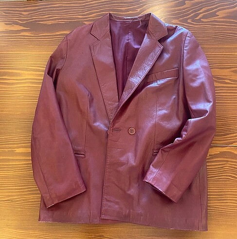 bordo vintage deri ceket