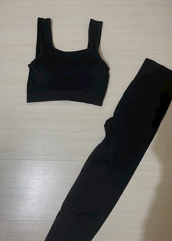 Siyah sporcu atlet  Spor Tayt - Görsel 3