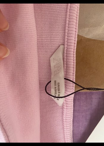 Zara Pembe Mini Pamuklu Fitilli Kadın Atlet