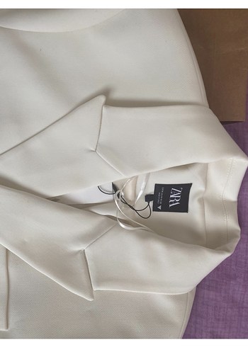 m Beden beyaz Renk Beyaz Kısa Kesim Kadın Blazer Ceket