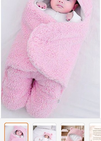 Bebekler için bej peluş battaniye - Görsel 2