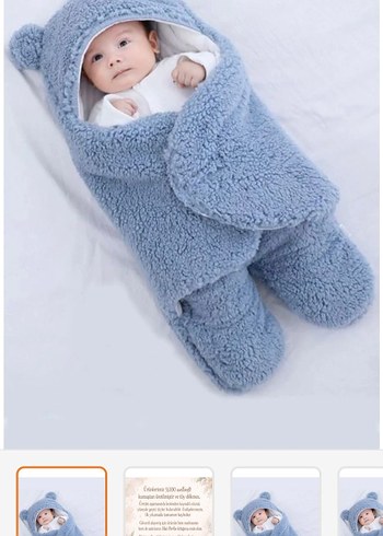 Bebekler için bej peluş battaniye - Görsel 3