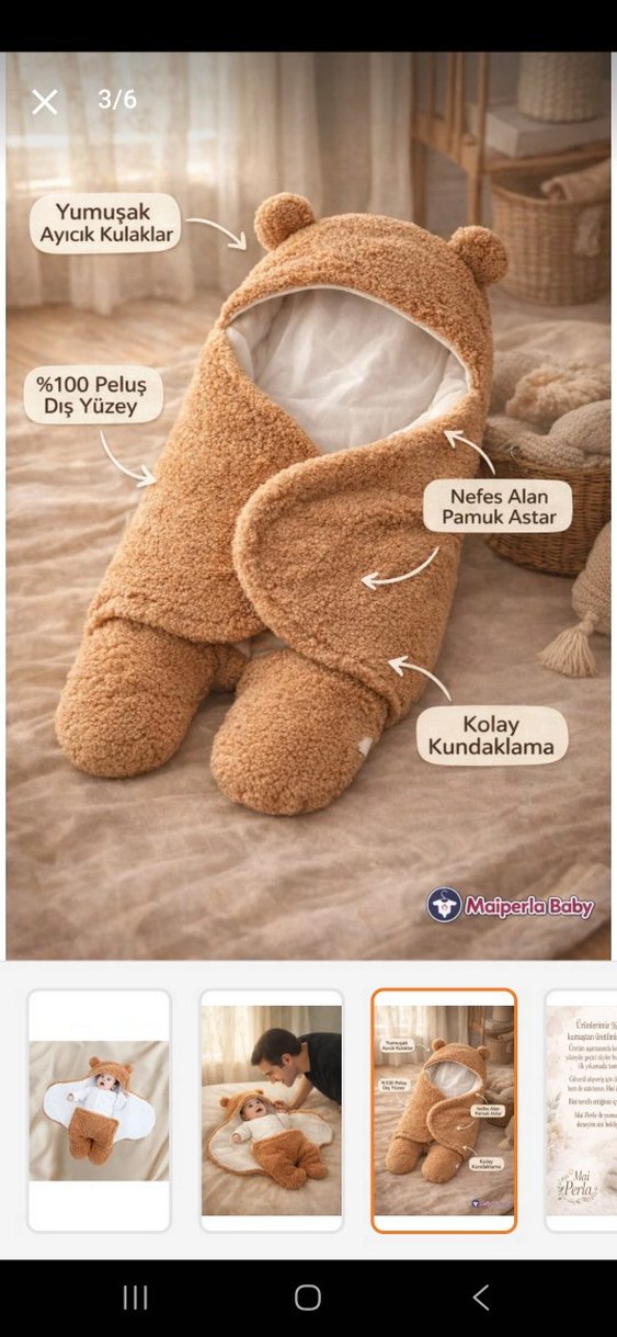 Bebekler için bej peluş battaniye - Görsel 4